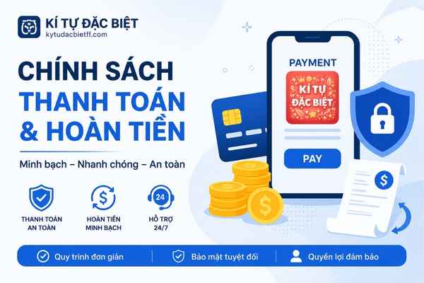 Các hình thức thanh toán tại Kí tự đặc biệt